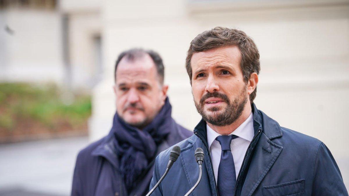 Pablo Casado, ahir durant una visita a Bilbao.