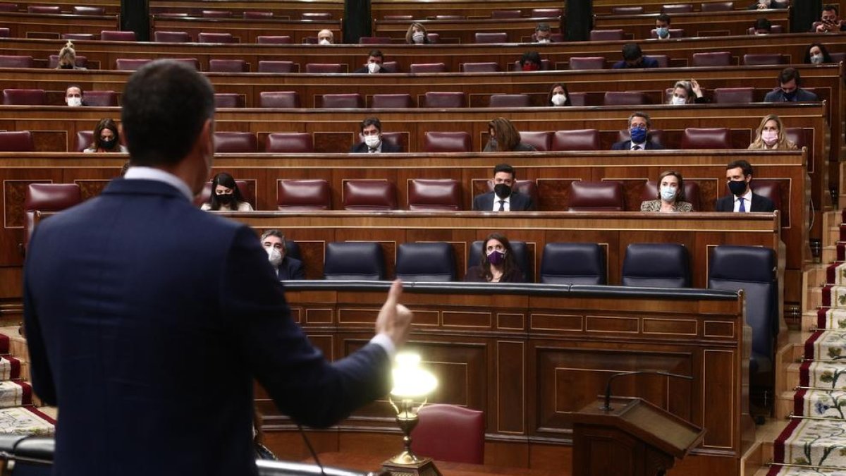 El president del Govern, Pedro Sánchez, intervé al ple del Congrés.
