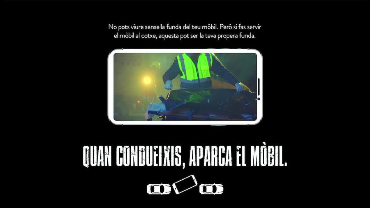 Campanya de prevenció contra l’ús del mòbil al volant.