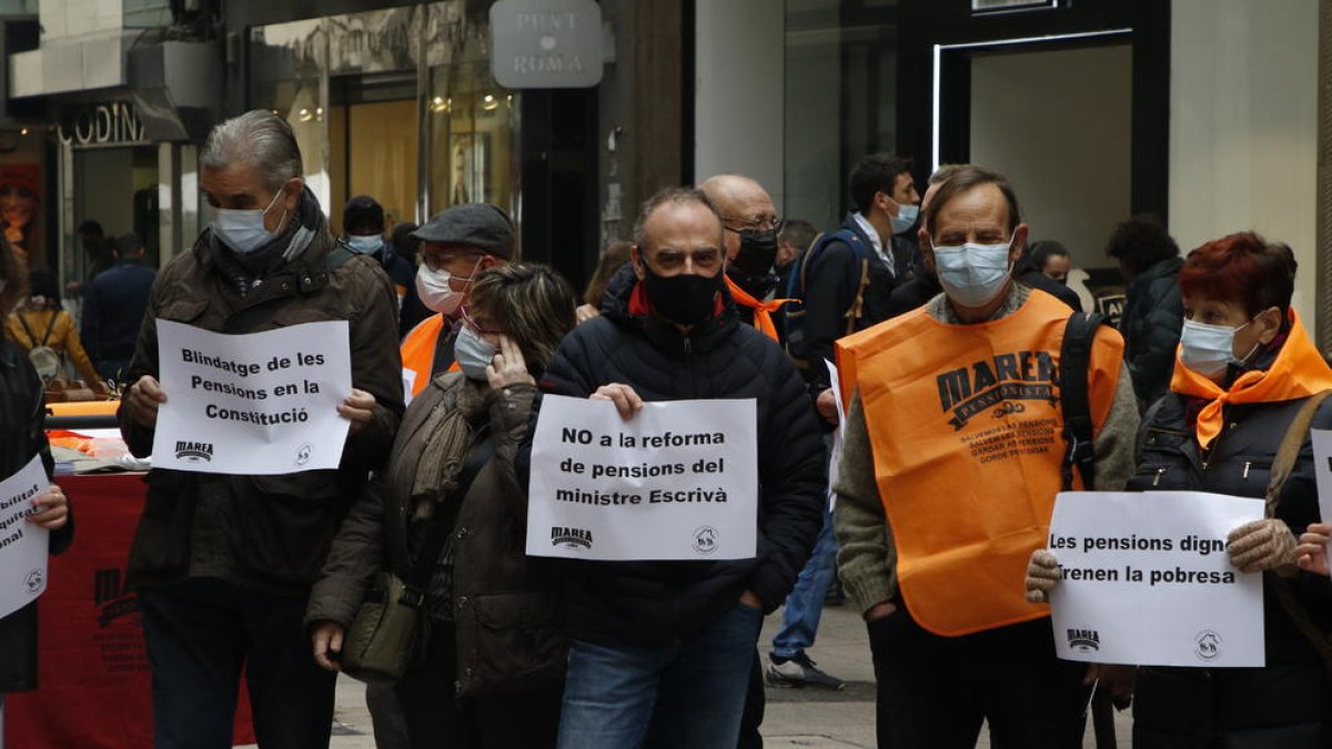 Imatge de l’última mobilització de la Marea Pensionista a la ciutat de Lleida.