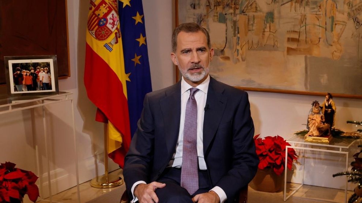 El rey Felipe VI, durante su mensaje de Navidad el pasado viernes.