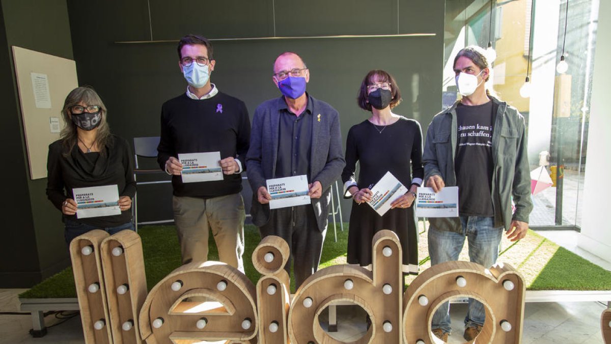 Castro, Postius, Pueyo, Pifarré i Talamonte, ahir a l’acte de presentació del pressupost del 2022.