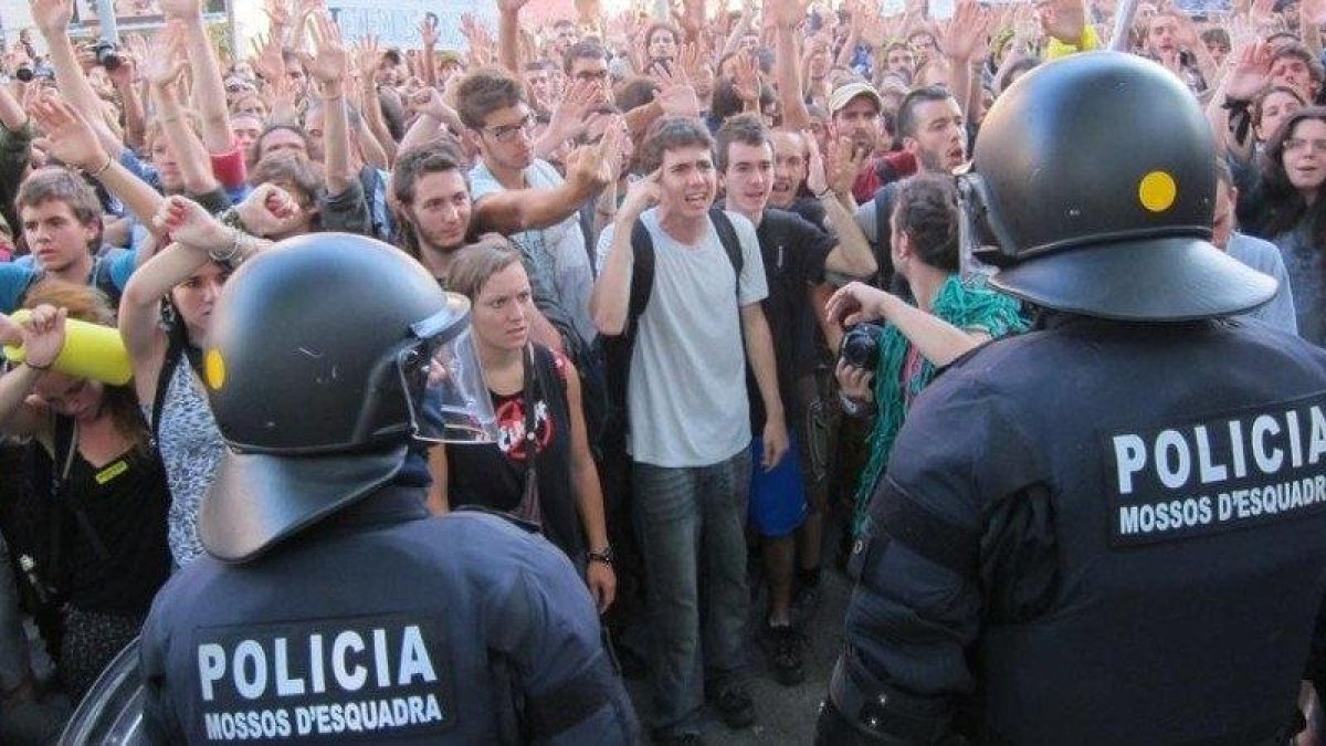 Imagen de archivo de las protestas  durante el cerco al Parlament.