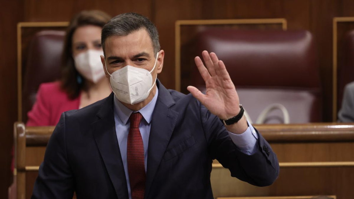 Pedro Sánchez, durante la última sesión de control en el Congreso.