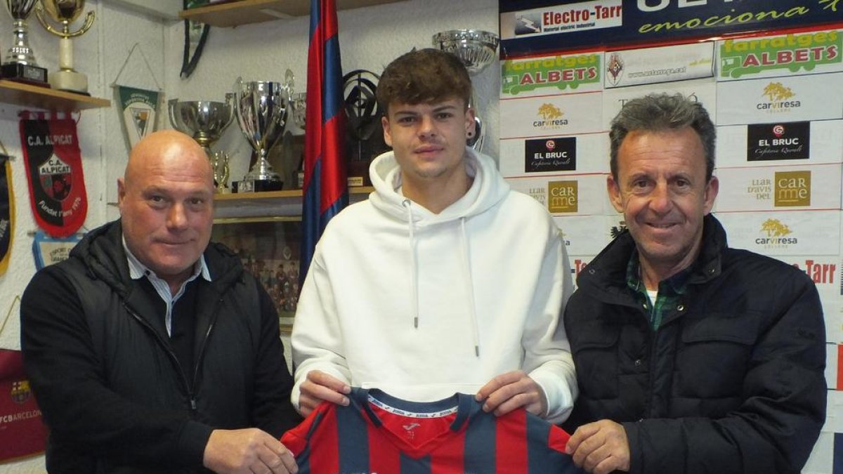 Calderé, Albert Farré i Pere Pont, vicepresident del Tàrrega.