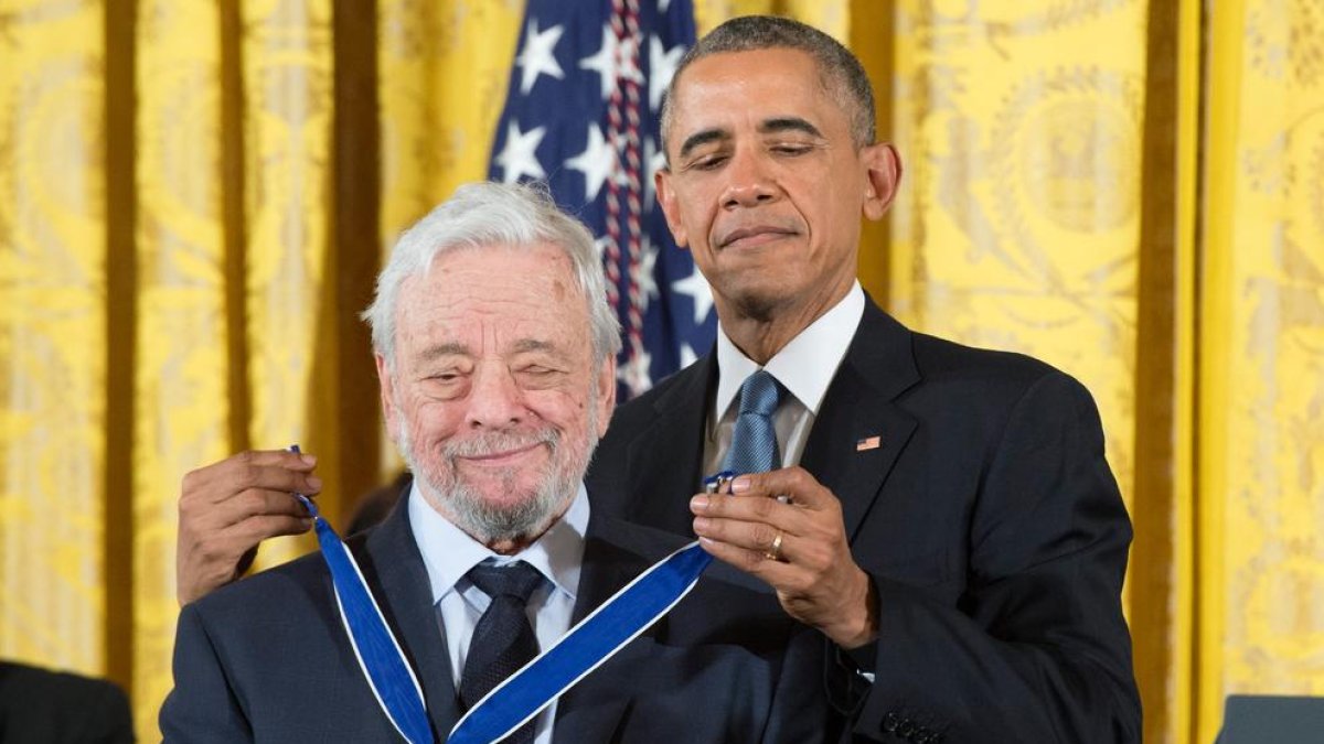 Sondheim, recibiendo la medalla presidencial de la libertad.