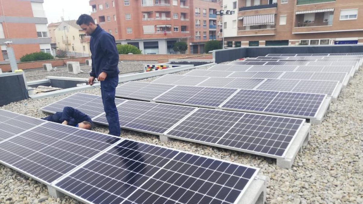 Les plaques solars que van entrar en funcionament ahir.