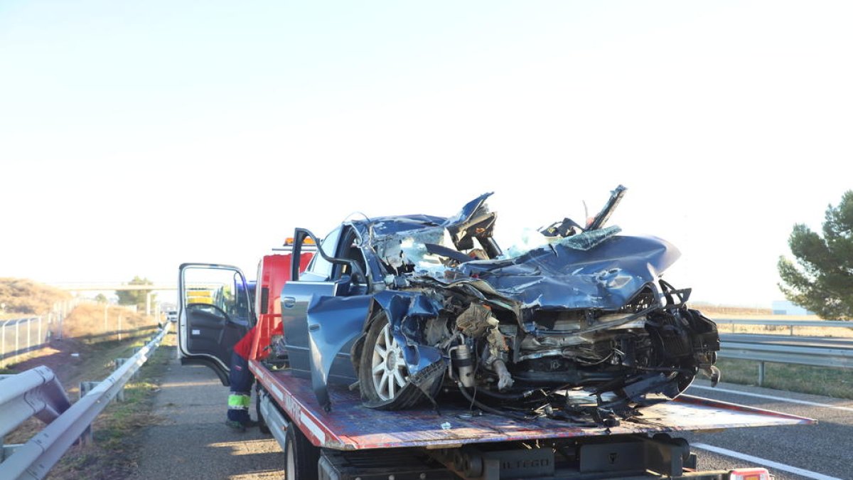 Estat en el qual va quedar el turisme que conduïa la víctima.