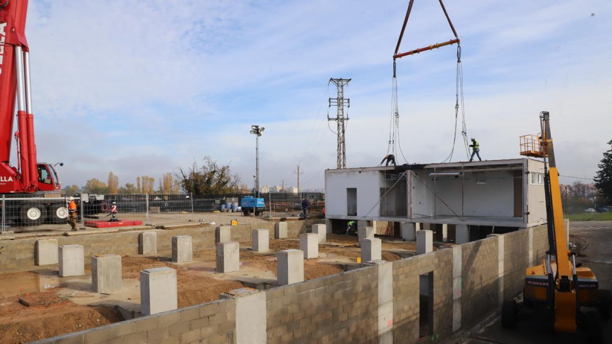 Imagen de uno de los módulos que se trasladaron ayer desde Cardona.