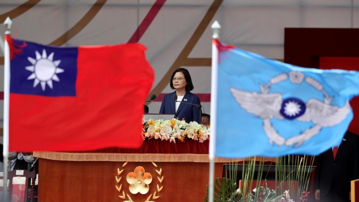 Tsai Ing-wen durante el Día Nacional de Taiwán.