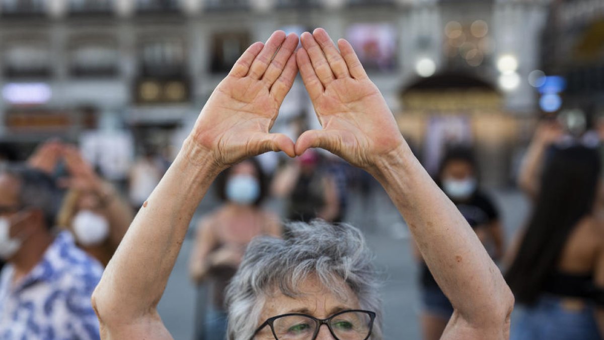 Imatge d’una concentració en contra de la violència masclista.