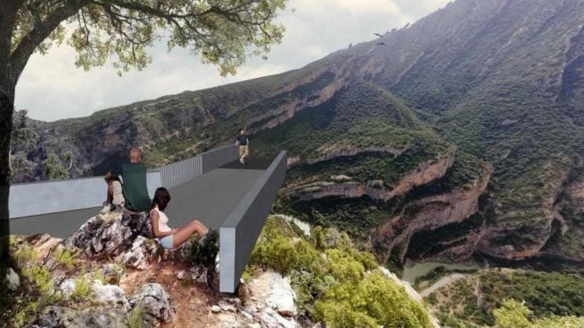 Vecinos del Jussà recogen firmas para detener la construcción de un mirador de hierro y cristal en Roca Regina
