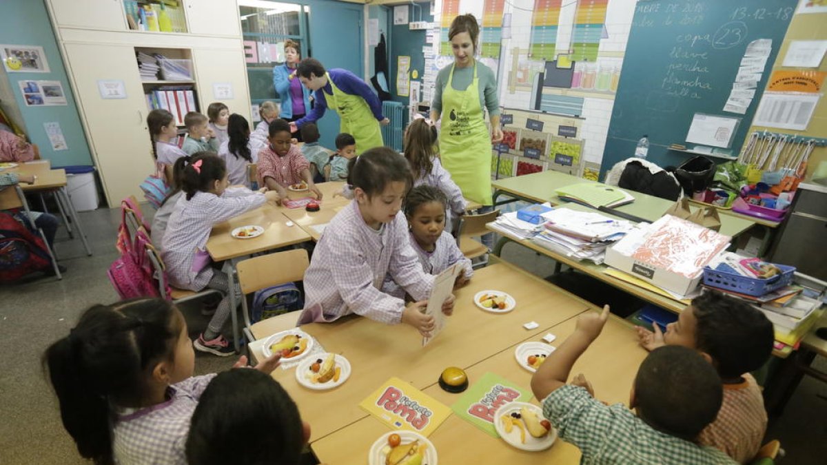 Un taller de promoció del consum de fruita en una escola de Lleida el mes de desembre passat.