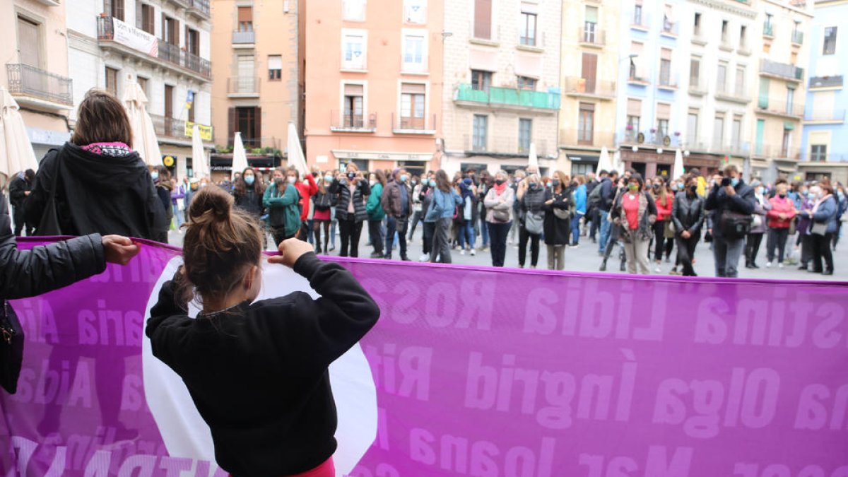 Imatge de la concentració celebrada ahir a Manresa.