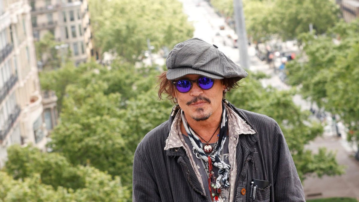 El actor estadounidense Johnny Depp, durante la presentación de su film en Barcelona.