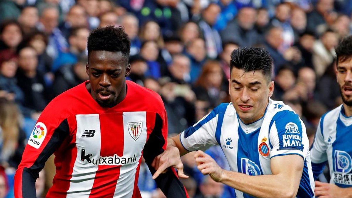 Iñaki Williams, durante el partido del sábado ante el Espanyol.