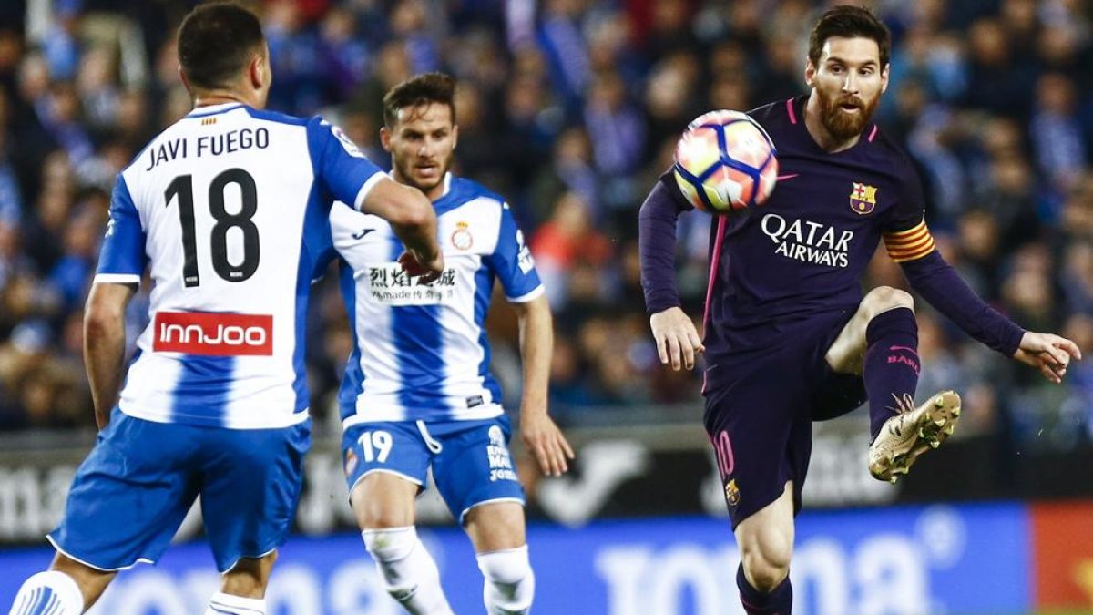 Messi, en una acción ante el Espanyol.
