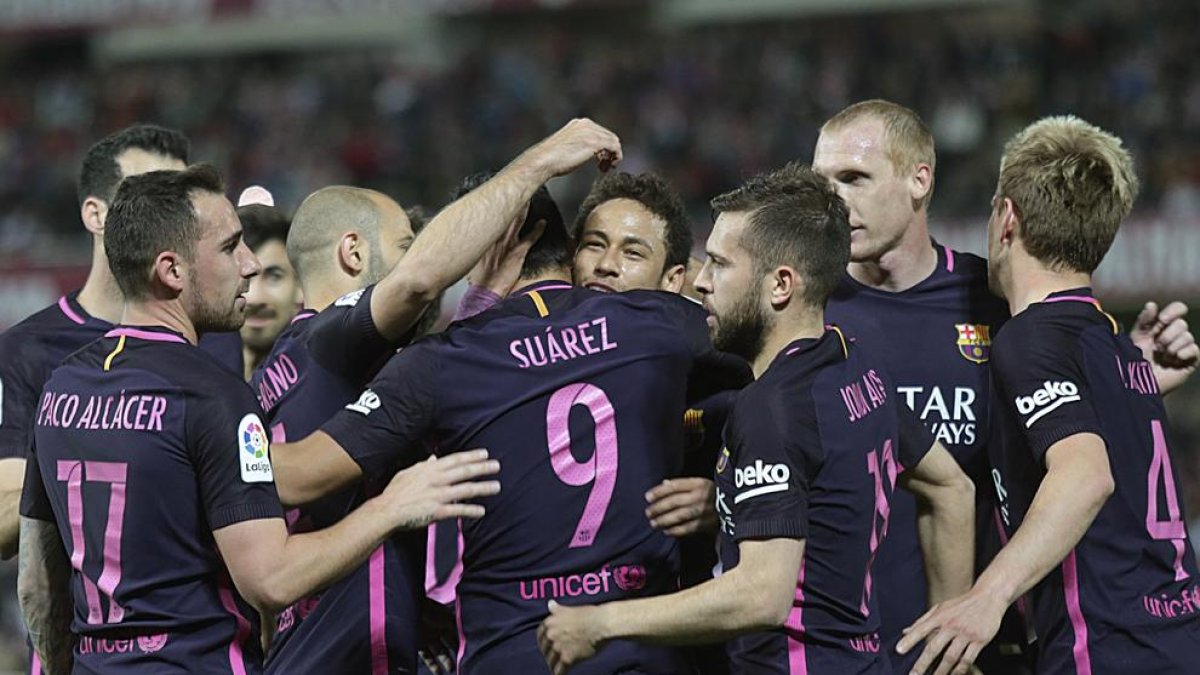 Boga, al fer el gol que significava l’empat a un.