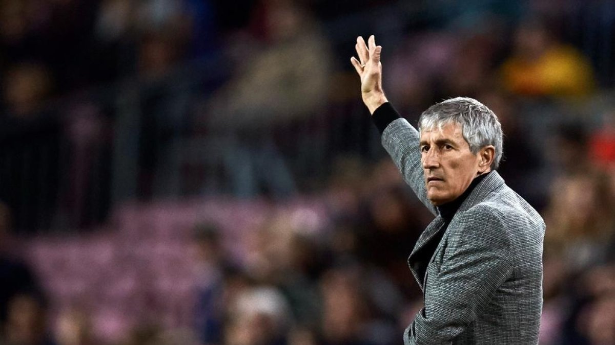 El entrenador del FC Barcelona, Quique Setién.
