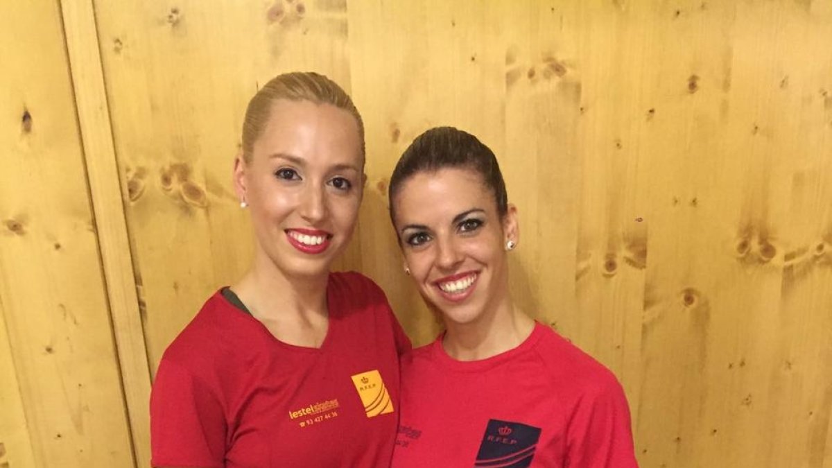 Noemí Isla y Mónica Gimeno, ayer en Italia.