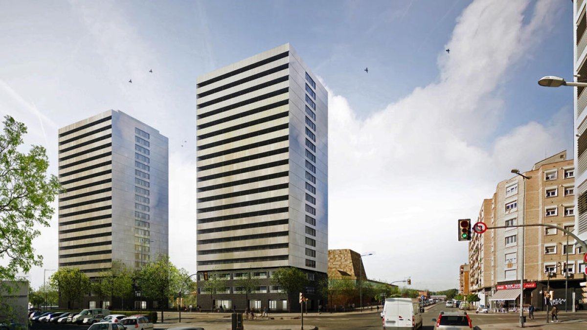 Imatge virtual de les torres vistes des de l’avinguda Tortosa.