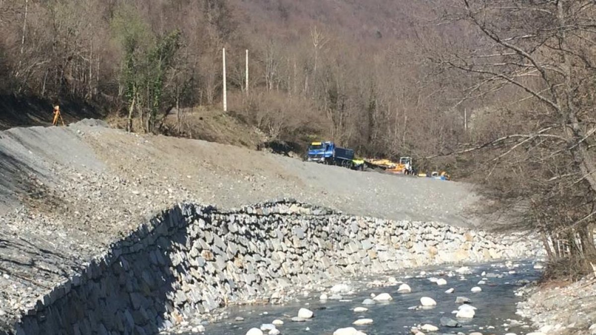 La escollera que se ha construido en Es Bòrdes.