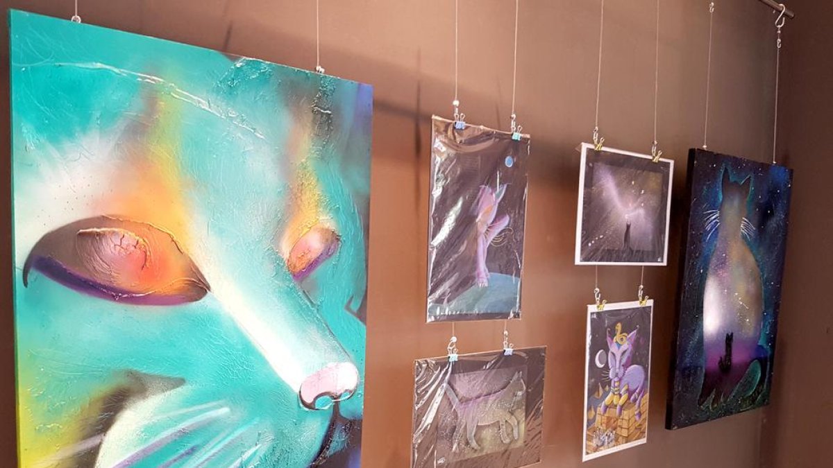 Algunos de los cuadros que pueden verse en esta muestra.