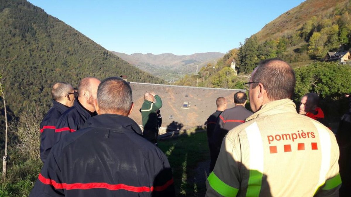 Els Pompièrs d’Aran, en una de les sortides que es van organitzar.