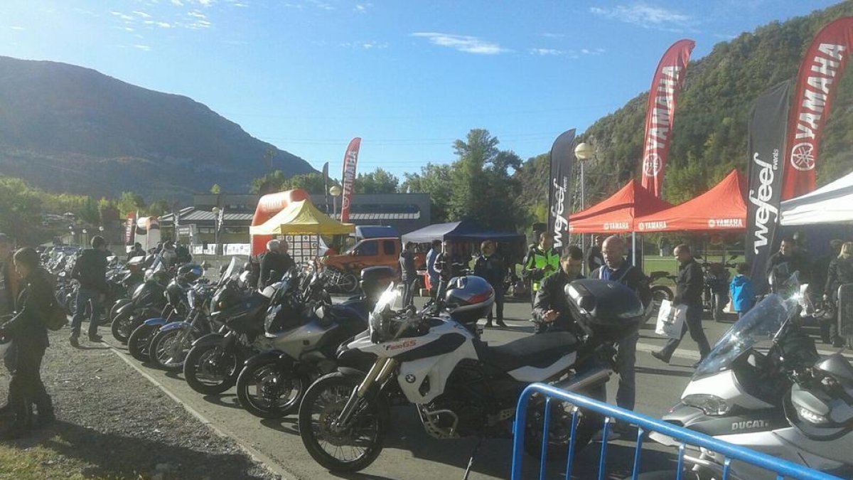 La concentració de motos ahir al Pont de Suert.