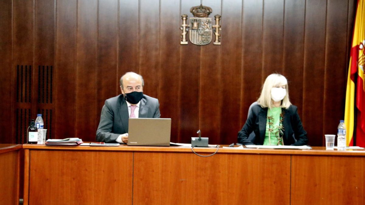 Barrientos i Jiménez, ahir a l’Audiència de Lleida.