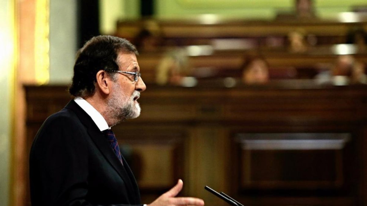 Mariano Rajoy durante su intervención en el Congreso