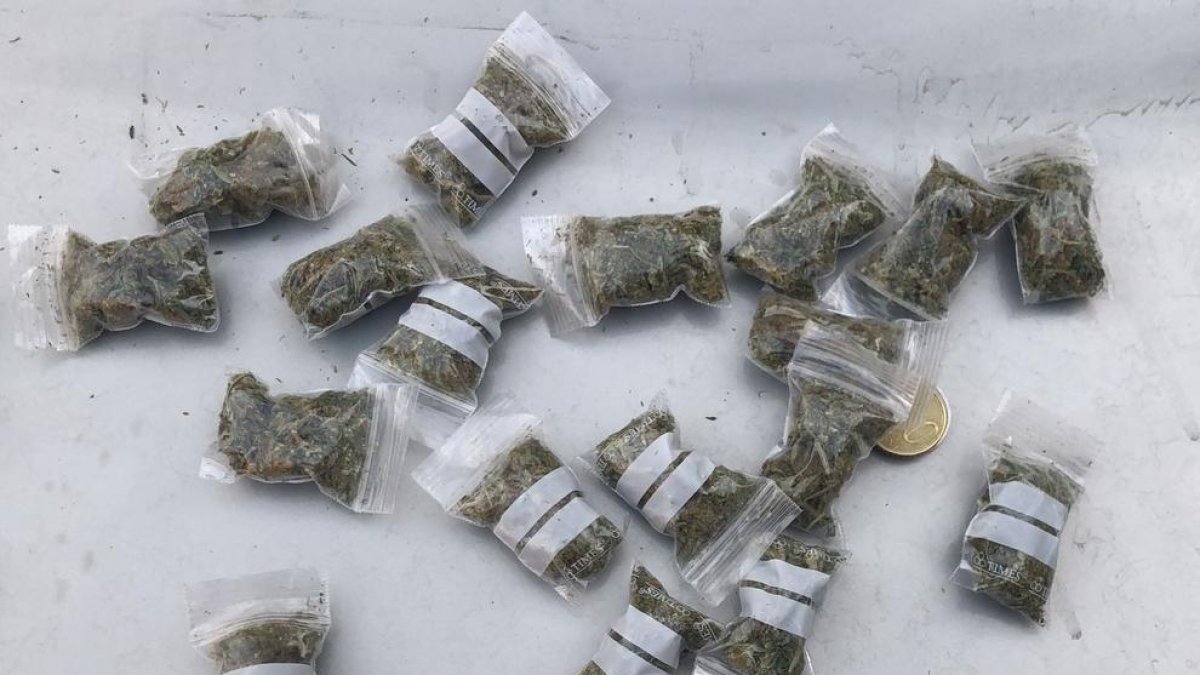 Imatge de les bosses amb droga confiscades.