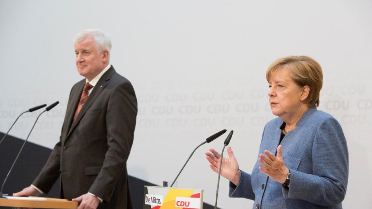 Angela Merkel amb el president de la bavaresa Unió Socialcristiana (CSU), Horst Seehofer.