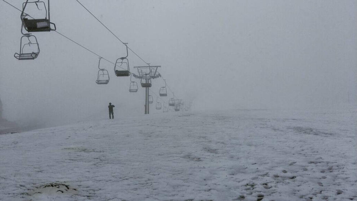 Neu al port de la Bonaigua, al Pallars Sobirà. 