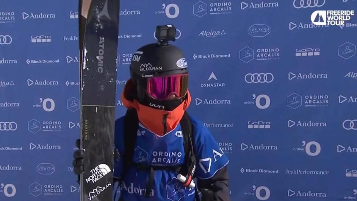 El esquiador aranés Aymar Navarro, en una competición reciente.