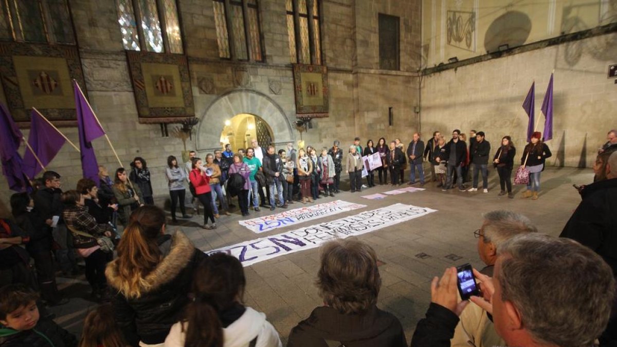 Imagen de archivo de una protesta en Lleida contra el machismo.