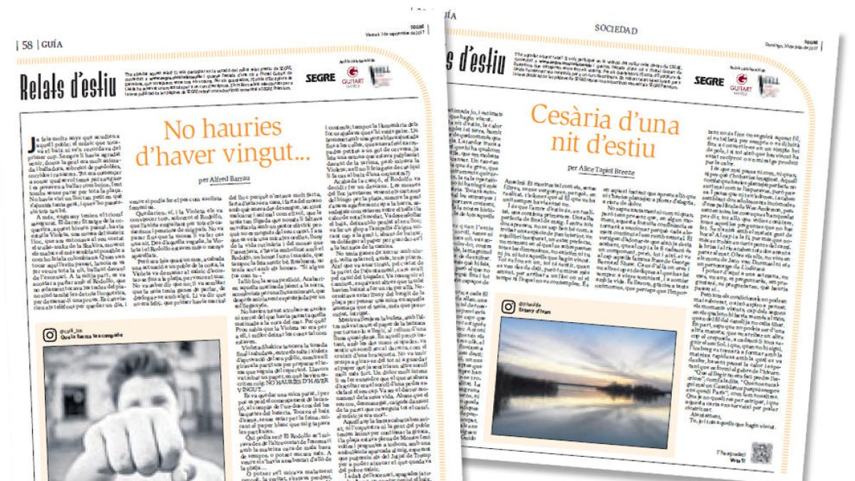 El concurs de Relats d'Estiu de SEGRE ja té guanyadors