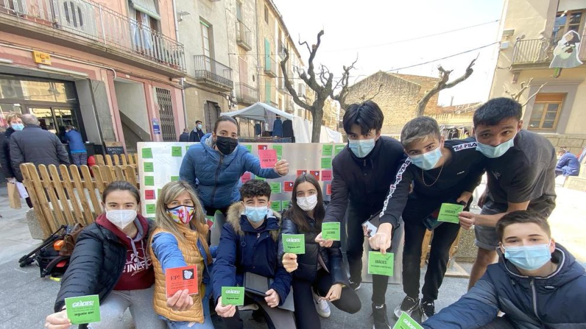 Escolars de Guissona que participen en aquesta campanya.