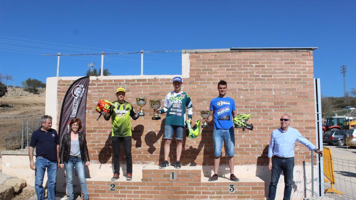 El podi de la categoria MXElit de la prova de Ponts.