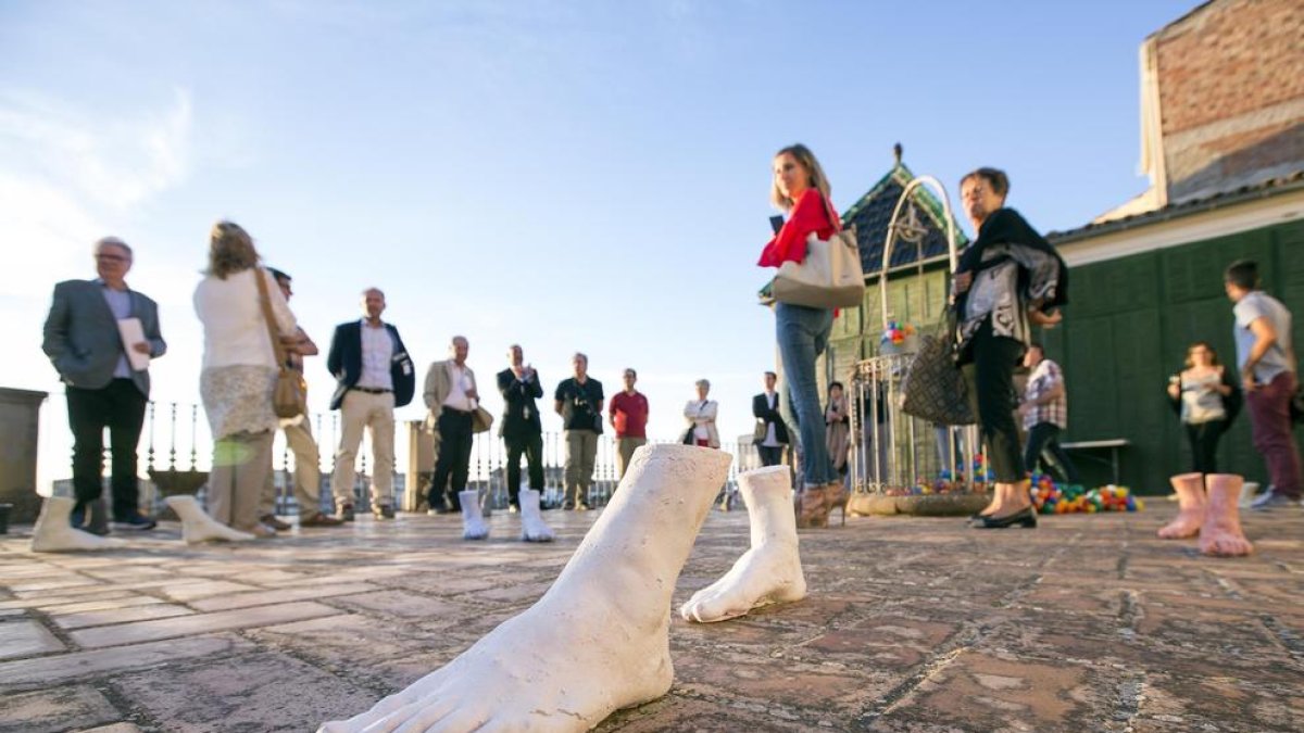 Escultures de l’artista de Ponts Joanpere Massana a la casa Duran i Sanpere de Cervera.