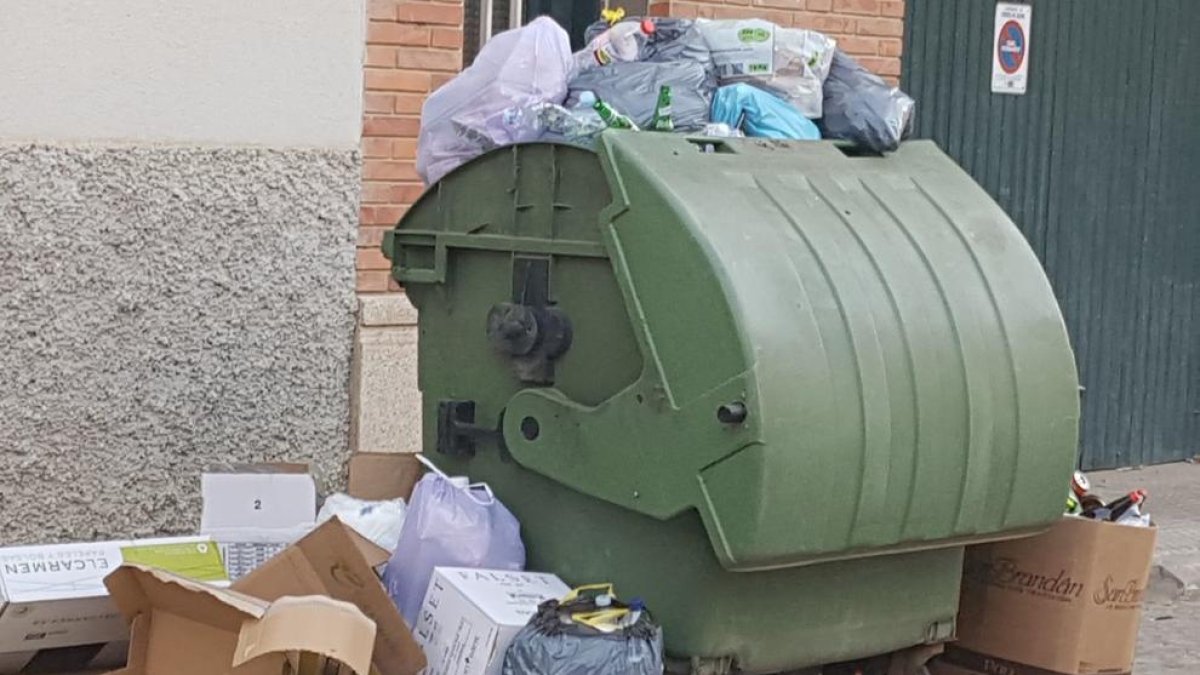 Imagen de un contenedor de basura en Torres de Segre.