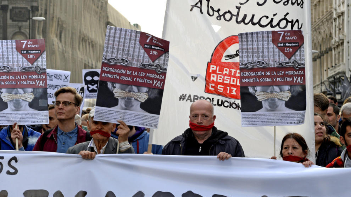 Foto de archivo de protestas contra la “ley mordaza”.