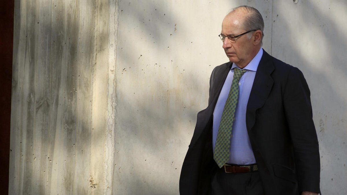 L’exvicepresident del Govern estatal Rodrigo Rato, a l’arribar a l’Audiència Nacional.