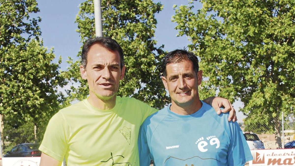 Tenorio y Casals, con los colores de sus actuales equipos, el Vallfogona y el Térmens.