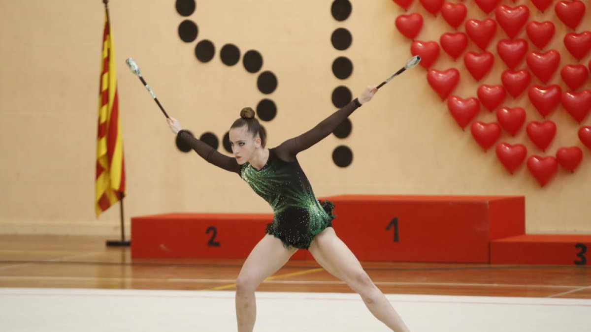 Una participant en el Campionat de Catalunya disputat ahir.