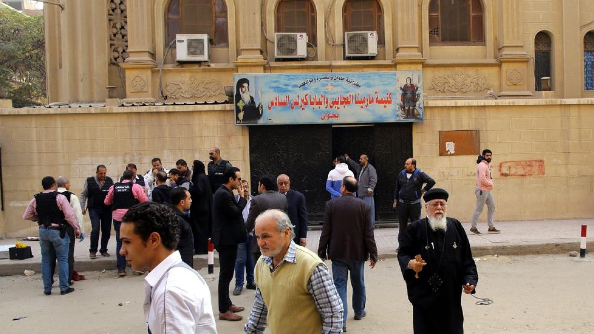 La iglesia Mar Mina después del ataque.