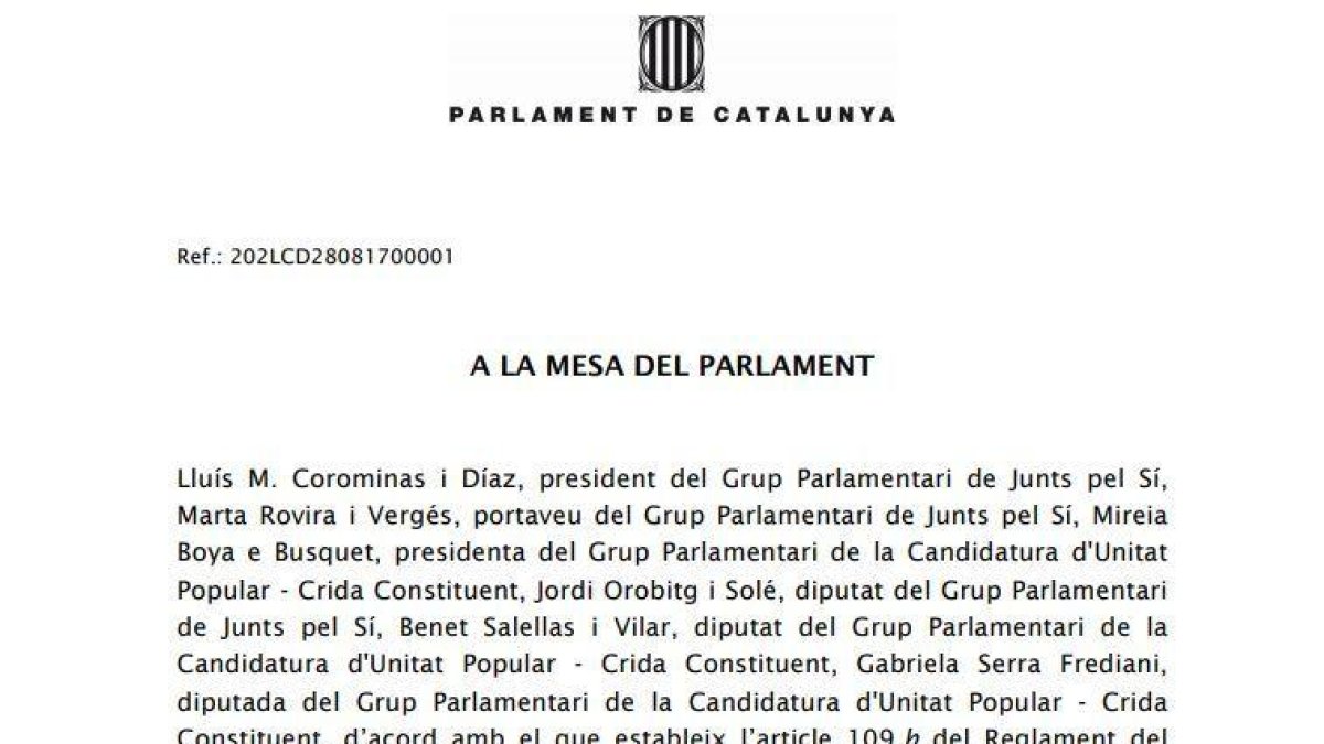 DOCUMENT. El text íntegre de la Llei de Transitorietat