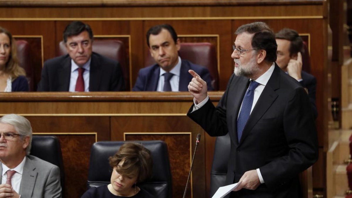 Mariano Rajoy, ahir, durant la sessió de control al Congrés.