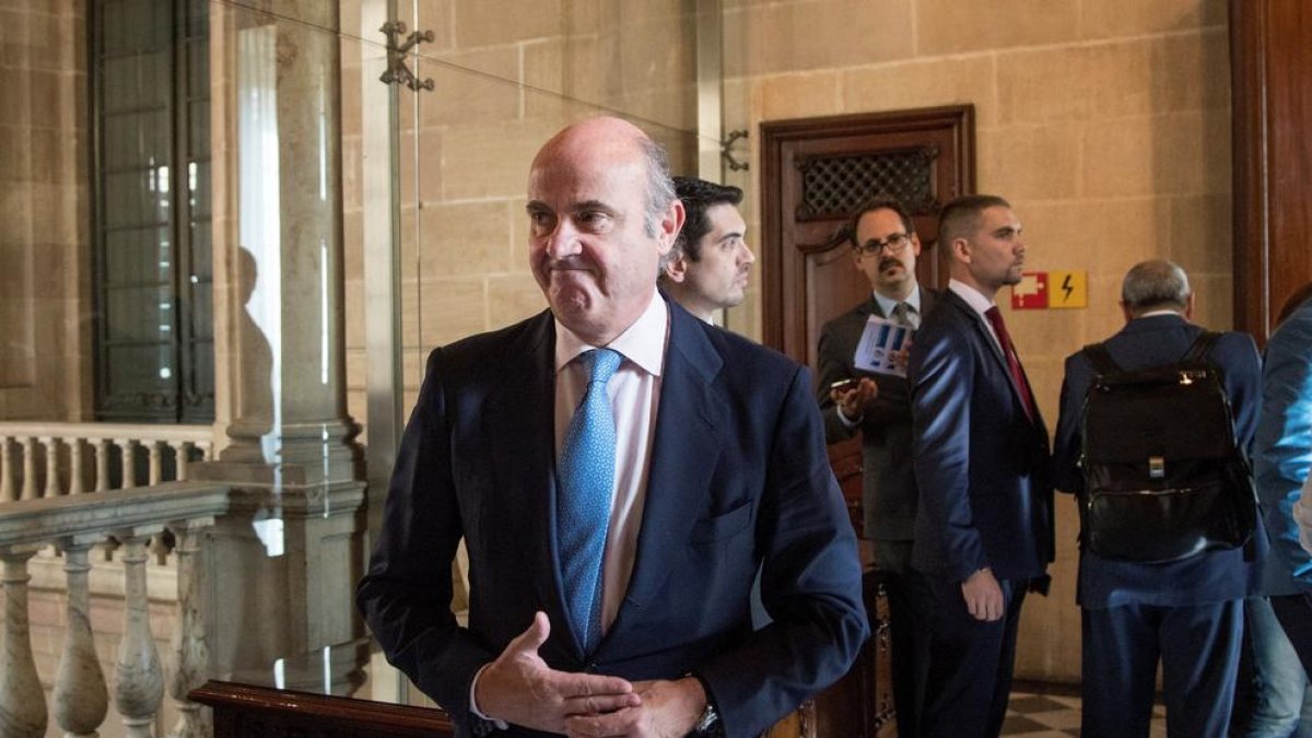 De Guindos, ayer en el Encuentro Hispano-Alemán.