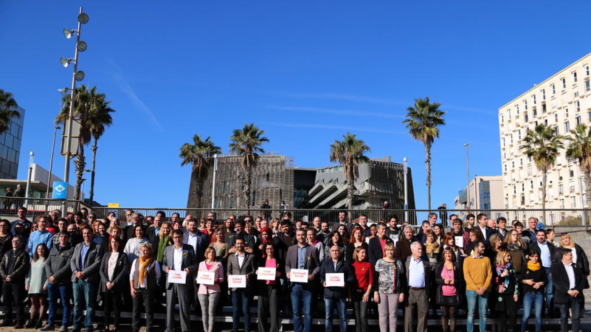 Momento de la presentación oficial ayer de las candidaturas de Esquerra Republicana.